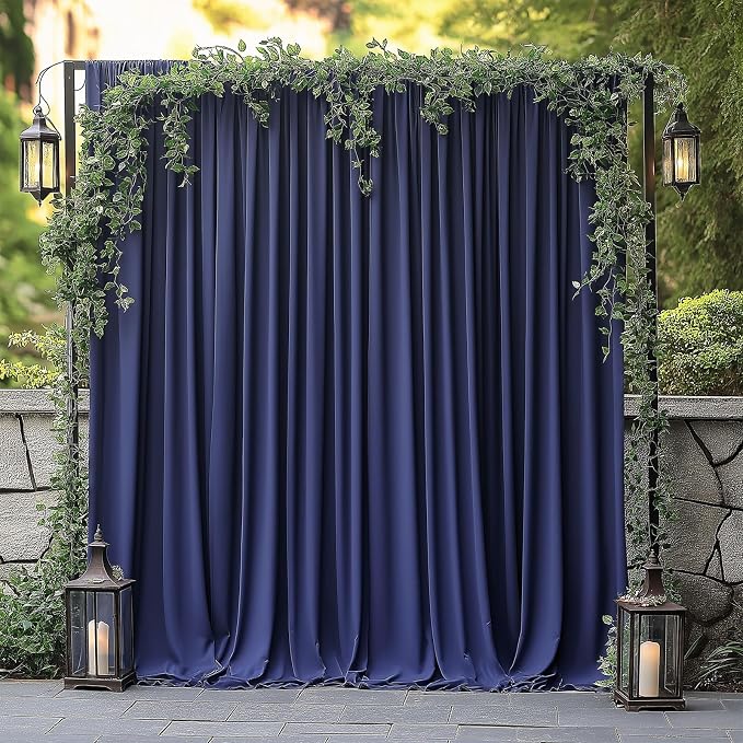 ESGOTBME 20x10ft Wrinkle Free Navy Blue Backdrop Curtain - Image 5