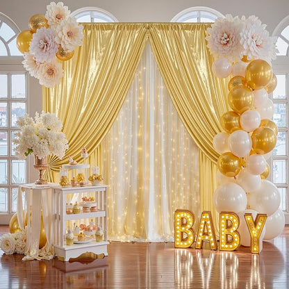 10x10FT Gold Sequin Backdrop Curtain - Image 5