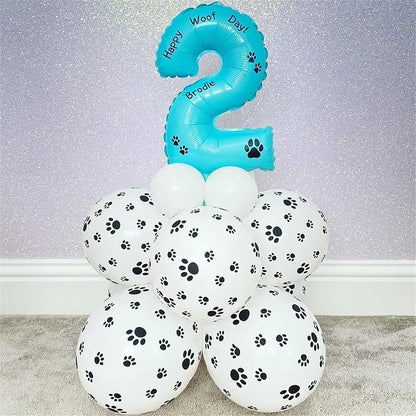 Dog Paw Print Balloons, Cute Puppy Pet Theme Birthday Latex Balloons - Image 6