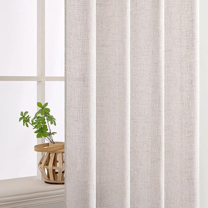 MIULEE White Linen Curtains 120 Inches Long - Image 5