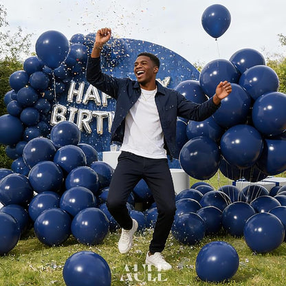 AULE 50Pcs Latex 12 Inch Navy Blue Balloons | Helium Party Happy Birthday - Image 5
