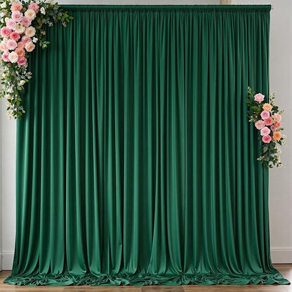 10 ft x 10 ft Wrinkle Free Hunter Green Backdrop Curtain by Outpain