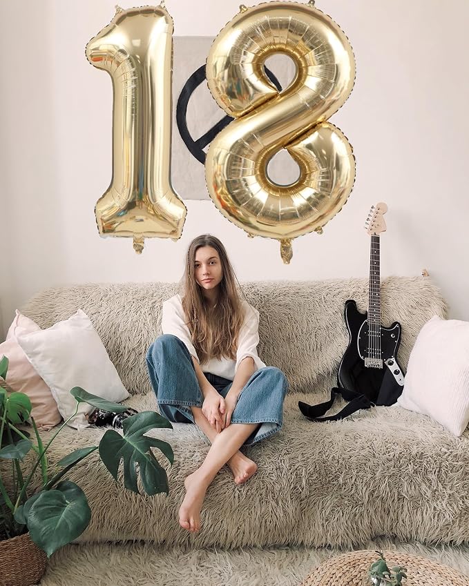 Light Gold 15 Number Balloons 40 Inch White Gold Giant 15 Foil Mylar Helium | - Image 8