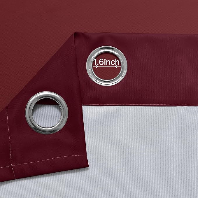 Yakamok Ombre Curtains Red and Greyish White - Image 5