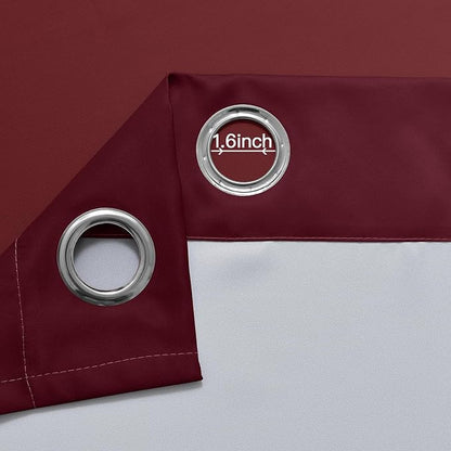 Yakamok Ombre Curtains Red and Greyish White - Image 5