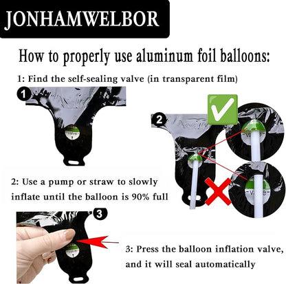 Jonhamwelbor 40 Inch Laser Black 16 Balloon Numbers Foil Mylar Giant Balloon - Image 3