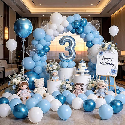 100 Pack 12 Inch Extra Thick Latex Party Balloons Metallic Blue - Image 3