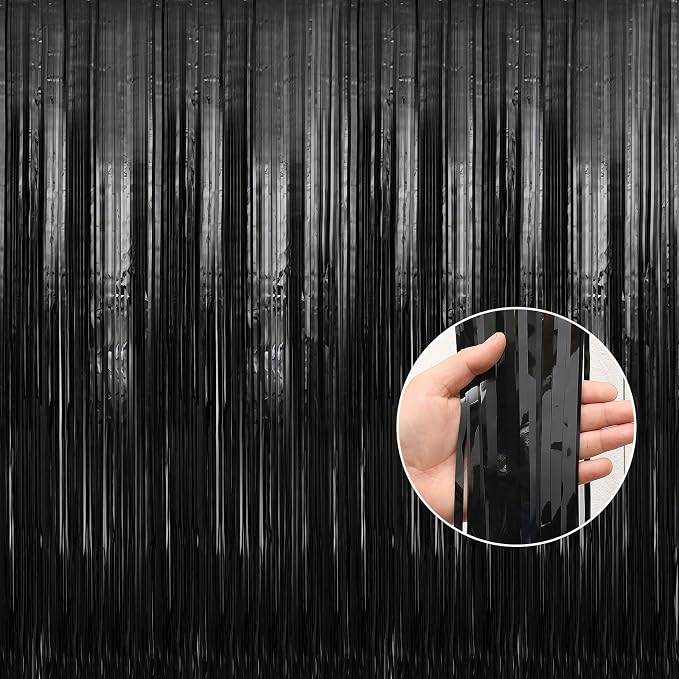 Crosize 4 Pack 3.3 x 9.9 ft Foil Fringe Streamer Backdrop, by Crosize