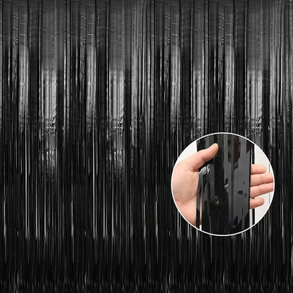 Crosize 4 Pack 3.3 x 9.9 ft Foil Fringe Streamer Backdrop, by Crosize