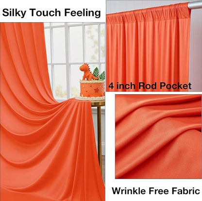 20ftx10ft Wrinkle Free Orange Backdrop Curtains - Image 2