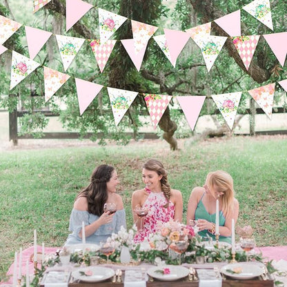 Spring Tea Party Decorations Pink and Gold Floral Flower Butterfly Teapot - Image 5