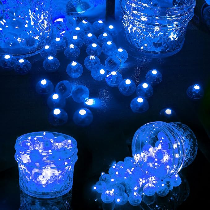 Aogist 50pcs Blue Balloon Lights, Long Standby Time Waterproof Mini Light - Image 6
