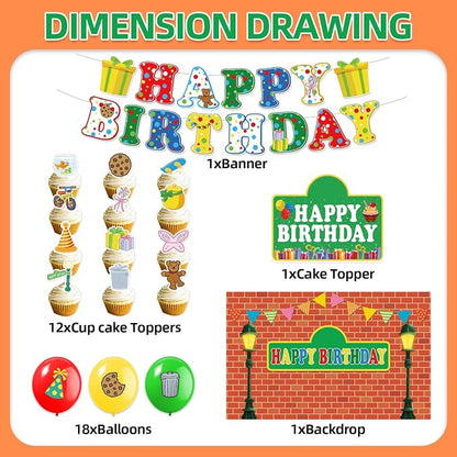 42Pack Sesame Friends Party decoration pack include Banner, Honeycomb - Image 3