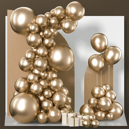 PartyWoo Metallic Gold Balloons 85pcs Chrome Gold Color 18 12 10 5 Inch | 18 12 by PartyWoo