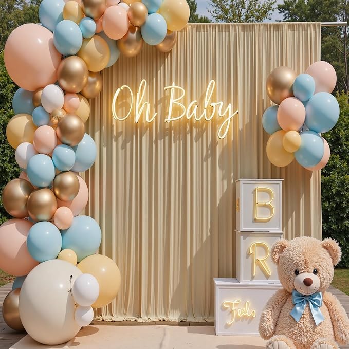 10ft×14ft Long Champagne Backdrop Curtain - Image 7