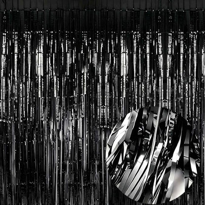 Black Foil Fringe Curtain by EUFARS