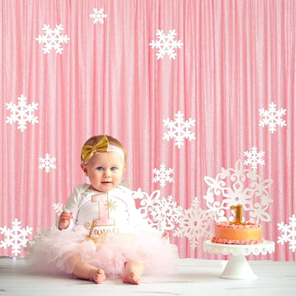 ShinyBeauty Sequin Backdrop 8ftx10ft Baby Pink Sequins Fabric Drapes Sparkle by ShinyBeauty