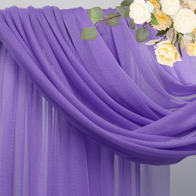 Wedding Arch Draping Fabric Backdrop 3 Panels, Lavender Purple | 28.7"x20FT - Image 4