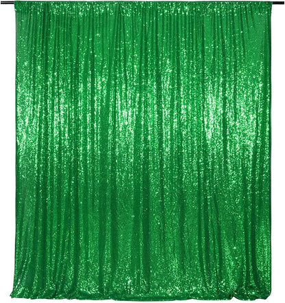 Poise3EHome Green Sequin Backdrop, 6FT x 8FT Sequin Photography Backdrop Curtain by Poise3EHome