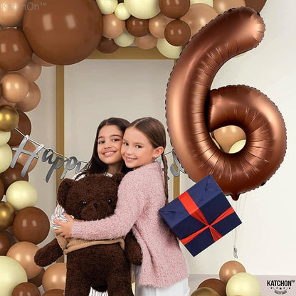 KatchOn Coffee Brown Number 6 Balloon 40 Inch | 6th Birthday Balloon - Image 5