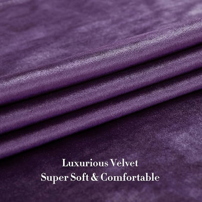 BULBUL Velvet Violet Purple Blackout Curtains 96 inch Long - Image 5