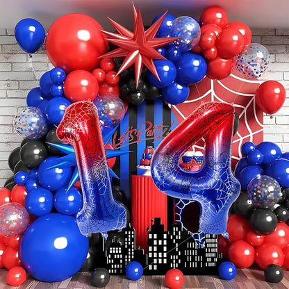 40 Inch Spider Theme Number Foil Balloons, Large Number 14 Balloons - Image 7