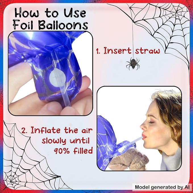 40 Inch Spider Theme Number Foil Balloons, Large Number 11 Balloons - Image 3
