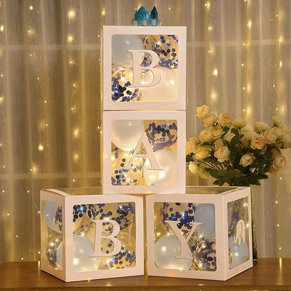Baby Shower Balloon Box Decorations, 4 Pack Led Fairy String Lights and 40 Pcs - Image 6
