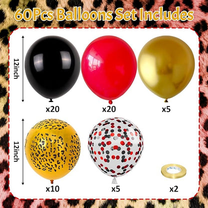 Red Black Cheetah Balloons - Image 2