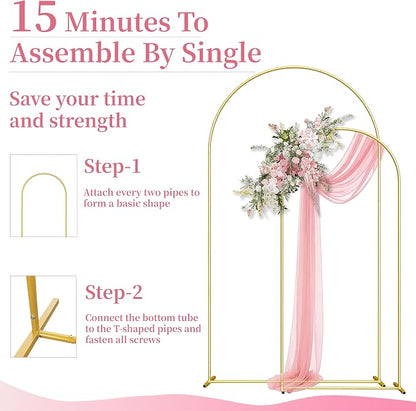 Arch Backdrop Stand Set of 2, Birthday Party, Baby Shower, Graduation, Floral - Image 5