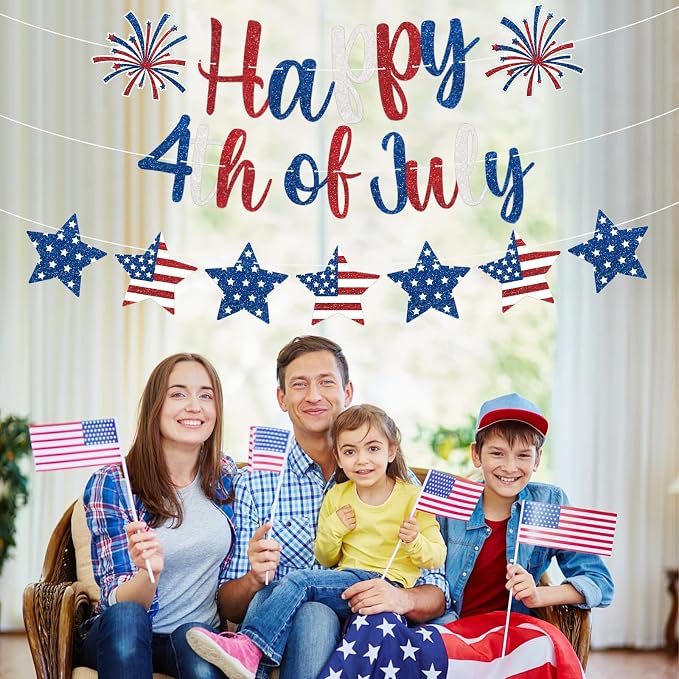 Happy 4th of July Banner Patriotic Decorations, Fourth of July Banner Hanging - Image 5