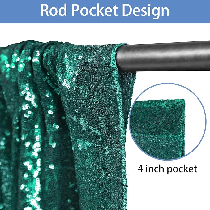 Hahuho Hunter Sequin Backdrop Curtain, Party Decoration（6 Panels, 2FT x 8FT - Image 2