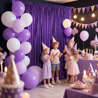 SquarePie 6x8ft Purple Sequin Backdrop, High Density Non-Transparent Glitter - Image 4