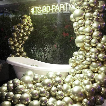 PartyWoo Metallic Gold Balloons 50pcs Chrome Gold Color 5 Inch | Balloons - Image 7