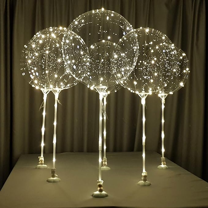 Warm White 6PC LED Light up Balloons - Image 6