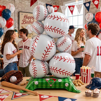 Giant Self Standing Baseball Balloons 2 Pack 59in Baseball Birthday Party - Image 6
