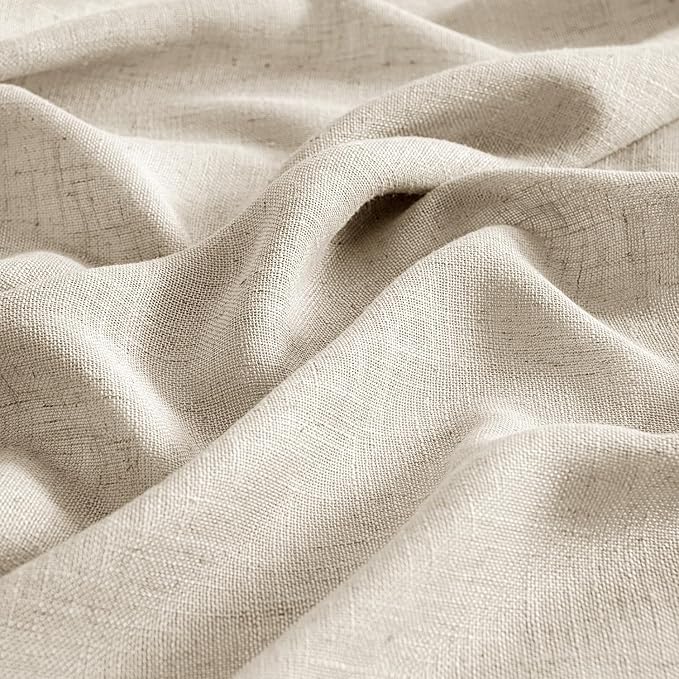 MIULEE Beige Linen Curtains 52x108 Inches 2 Panels - Image 4