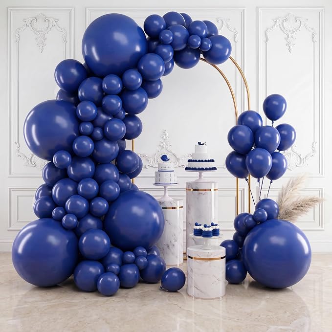 RUBFAC Blue Balloons Arch Kit Navy Blue Balloon Different Sizes 154pcs | Party by RUBFAC