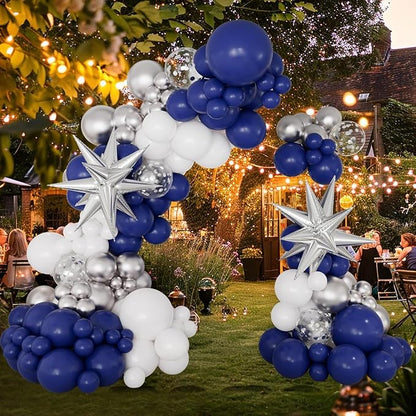Navy Blue and Silver Balloon Garland Arch Kit - Image 3