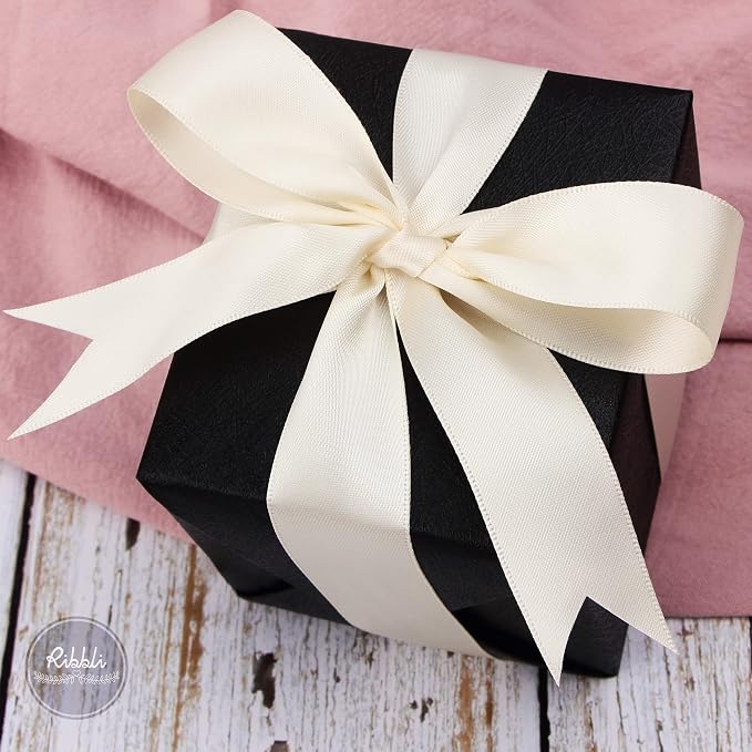 Ribbli Ivory Double Faced Satin Ribbon, 1” x Continuous 25 Yards, Use - Image 2