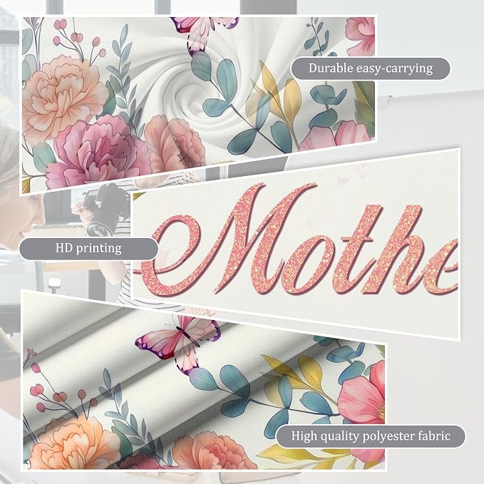 Custom Mother's Day Backdrops Banner, Personalized Flower Happy Mothers Day - Image 4