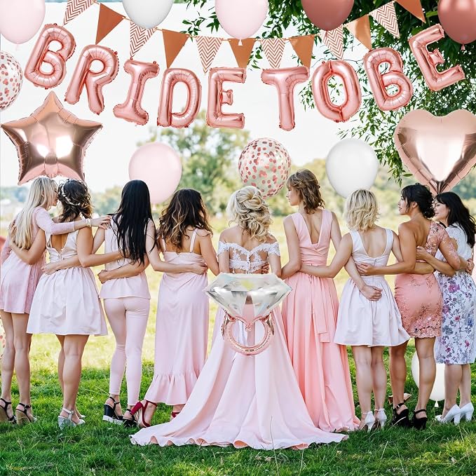 Rose Gold Bachelorette Party Decorations, Bride To Be Bridal Shower Balloons - Image 4