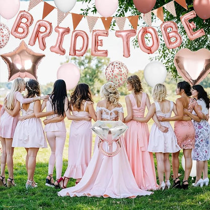 Rose Gold Bachelorette Party Decorations, Bride To Be Bridal Shower Balloons - Image 4