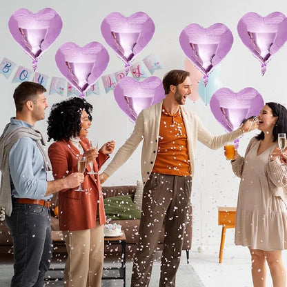 Purple Foil Heart Balloons, 18 Inch Light Purple Helium Heart Balloons - Image 7