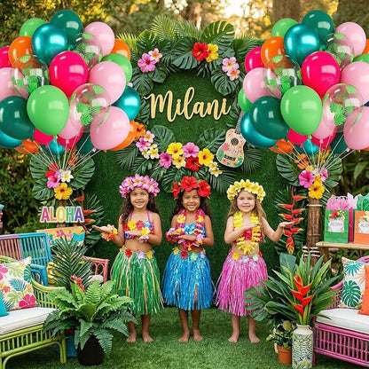 Rainbow Tropical Balloons for Summer Party Decorations | 12-inch pink - Image 6