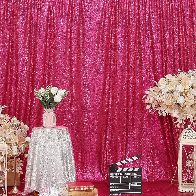 Poise3EHome 8FT x 10FT Sequin Photography Backdrop Curtain by Poise3EHome