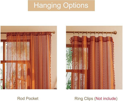 Sutuo Home Boho Lace Curtains 2 Panels - Image 5