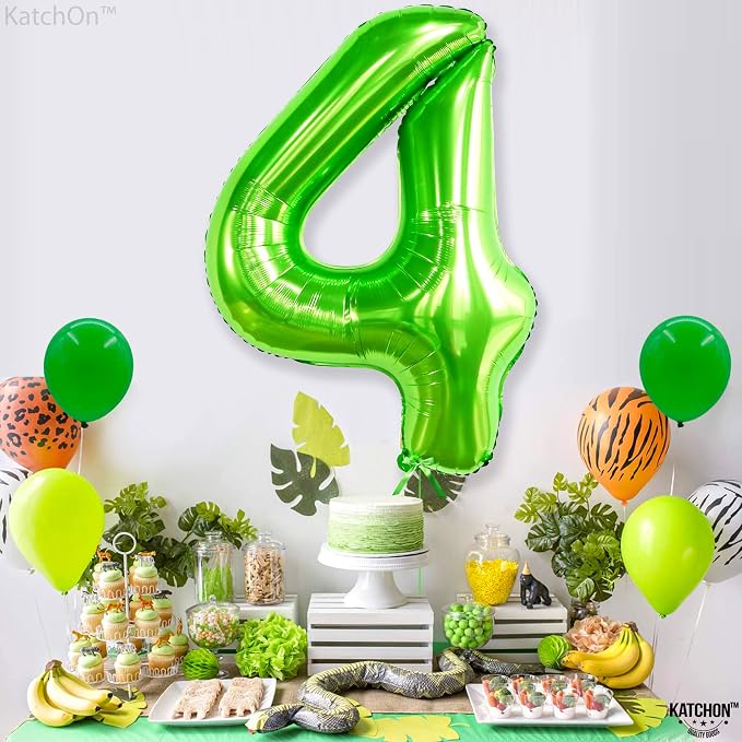 KatchOn Light Green Number 4 Balloons 40 Inch, 4 Birthday Decorations | Green 4 - Image 7