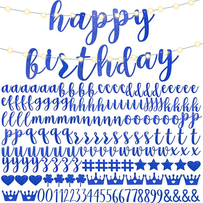 TaoBary 167 Pcs DIY Banner Kit Happy Birthday Glitter Banner Customizable by TaoBary
