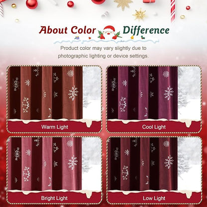 Beauoop Christmas Red Velvet Curtain - Image 9